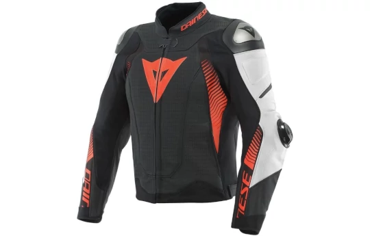 Kurtka skórzana DAINESE SUPER SPEED 4 PERFORATED BLACK/WHITE/RED czarny biały czerwony