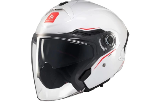 Kask otwarty MT COSMO SV SILENCE WHITE/SILVER biały srebrny czerwony