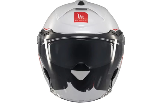 Kask otwarty MT COSMO SV SILENCE WHITE/SILVER biały srebrny czerwony