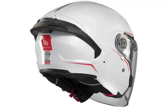 Kask otwarty MT COSMO SV SILENCE WHITE/SILVER biały srebrny czerwony