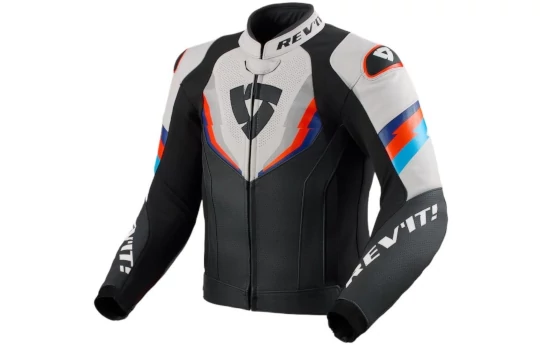 Kurtka skórzana REVIT QUANTUM 3 BLACK/LIGHT GREY czarny szary