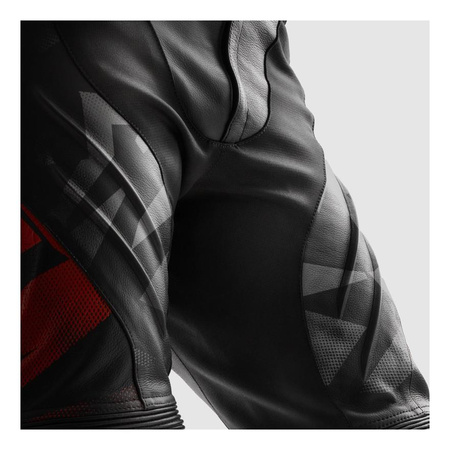 Spodnie skórzane REBELHORN INFERNO BLACK/FLUO RED