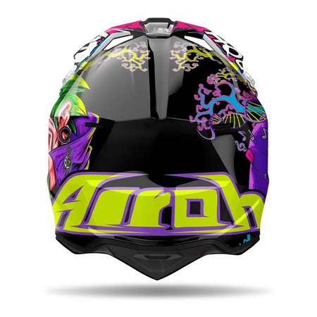 Kask cross AIROH WRAAAP MUSIC GLOSS zielony fioletowy różowy czarny