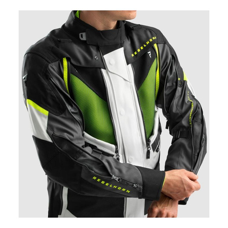Kurtka tekstylna REBELHORN HARDY 3.0 BLACK/GREY/FLUO YELLOW