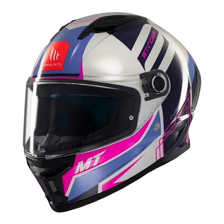Kask integralny MT STINGER 2 TRON WHITE/PINK/BLUE