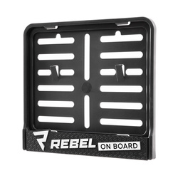 Ramka tablicy rejestracyjnej REBELHORN REBEL ON BOARD BLACK