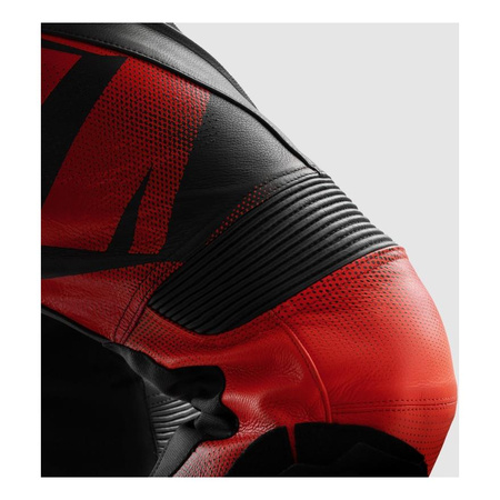 Spodnie skórzane REBELHORN INFERNO BLACK/FLUO RED czarny czerwony fluo