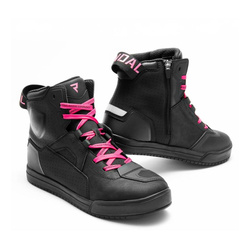 Trampki motocyklowe damskie REBELHORN VANDAL II LADY BLACK/PINK czarny różowy