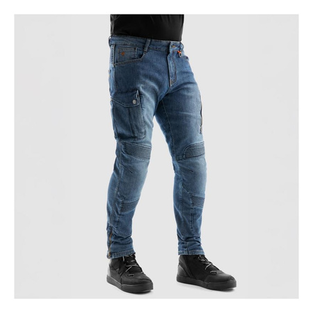 Jeansy motocyklowe REBELHORN VANDAL MONOLAYER WASHED BLUE niebieski