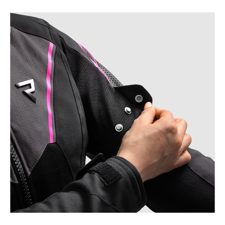Kurtka tekstylna damska REBELHORN HIFLOW V LADY BLACK/GREY/FLUO PINK czarny szary różowy
