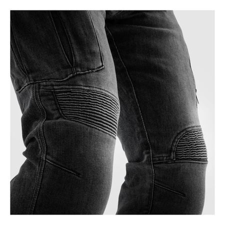 Jeansy motocyklowe REBELHORN VANDAL MONOLAYER WASHED BLACK czarny