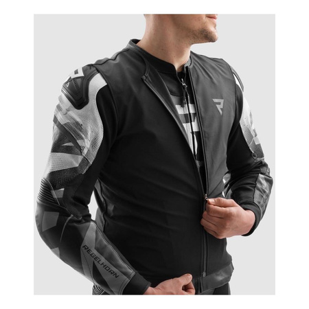 Kurtka skórzana REBELHORN INFERNO BLACK/WHITE czarny biały