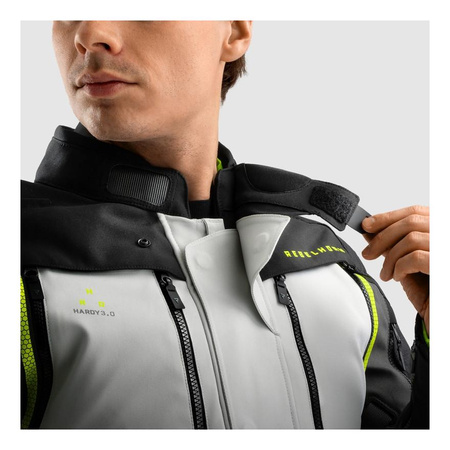 Kurtka tekstylna REBELHORN HARDY 3.0 BLACK/GREY/FLUO YELLOW czarny szary żółty fluo
