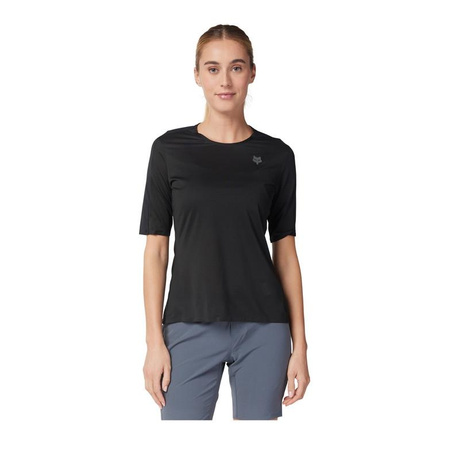 Koszulka rowerowa damska FOX LADY FLEXAIR ASCENT BLACK czarny