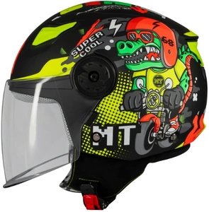 Kask otwarty dziecięcy MT LITE KIDS DINO MATT czarny żółty zielony czerwony