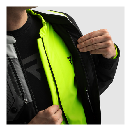 Kurtka tekstylna REBELHORN BORG II BLACK/GREY/FLUO YELLOW
