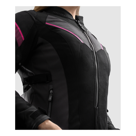 Kurtka tekstylna damska REBELHORN HIFLOW V LADY BLACK/GREY/FLUO PINK