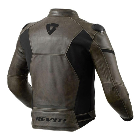 Kurtka skórzana REVIT PARALLAX BLACK/OLIVE
