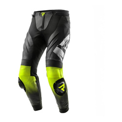 Spodnie skórzane REBELHORN INFERNO BLACK/WHITE/FLUO YELLOW