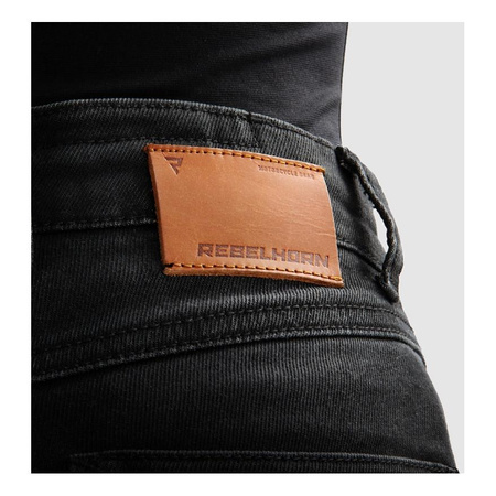 Jeansy motocyklowe damskie REBELHORN BRONCO MONOLAYER LADY WASHED BLACK czarny
