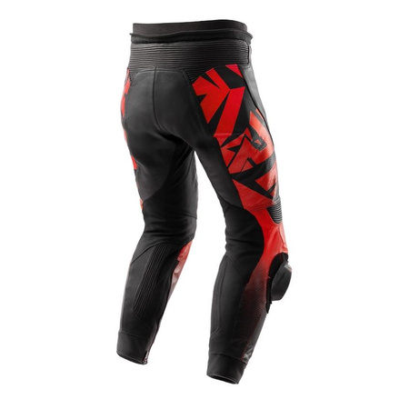 Spodnie skórzane REBELHORN INFERNO BLACK/FLUO RED czarny czerwony fluo