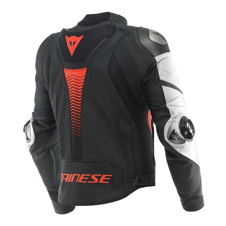 Kurtka skórzana DAINESE SUPER SPEED 4 PERFORATED BLACK/WHITE/RED czarny biały czerwony