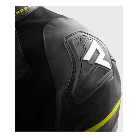 Kurtka skórzana REBELHORN VELOCE BLACK/GREY/FLUO YELLOW