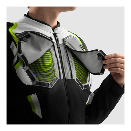 Kurtka tekstylna REBELHORN BORG II BLACK/GREY/FLUO YELLOW czarny szary żółty fluo