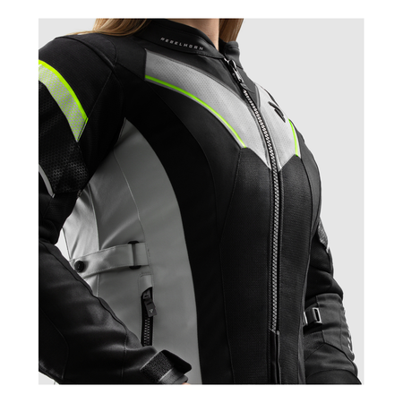 Kurtka tekstylna damska REBELHORN HIFLOW V LADY BLACK/GREY/FLUO YELLOW czarny szary żółty fluo