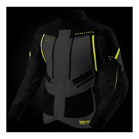 Kurtka tekstylna REBELHORN HARDY 3.0 BLACK/GREY/FLUO YELLOW czarny szary żółty fluo