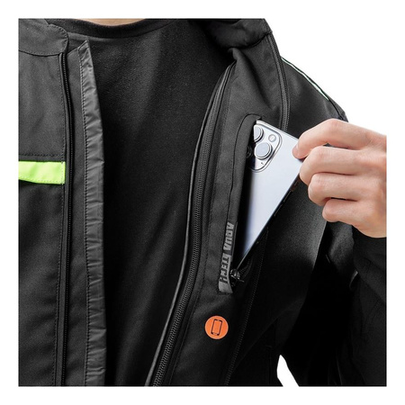 Kurtka tekstylna OZONE NEO BLACK/FLO YELLOW czarny żółty fluo