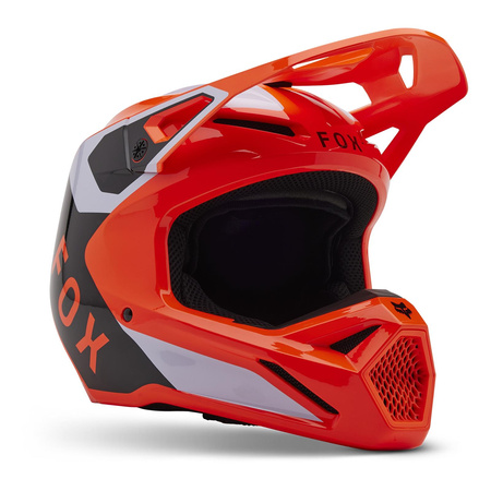 Kask cross FOX V1 LEAN FLUORESCENT ORANGE pomarańczowy fluo biały