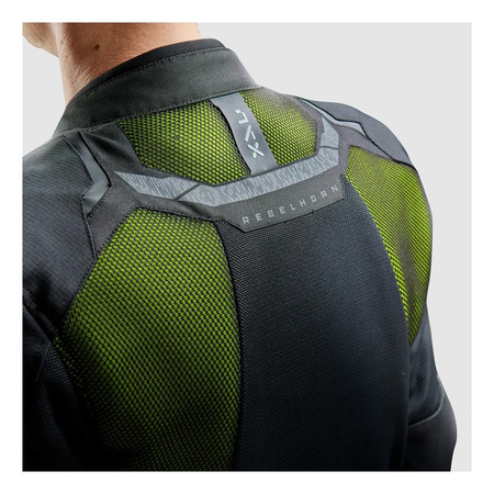 Kurtka tekstylna męska REBELHORN JAX BLACK/FLUO YELLOW