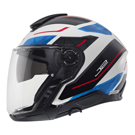 Kask otwarty SCHUBERTH J2 ECE SIGMA BLUE biały niebieski czerwony czarny