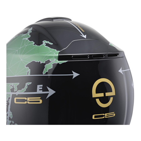 Kask szczękowy SCHUBERTH C5 ECE GLOBE GREEN zielony czarny