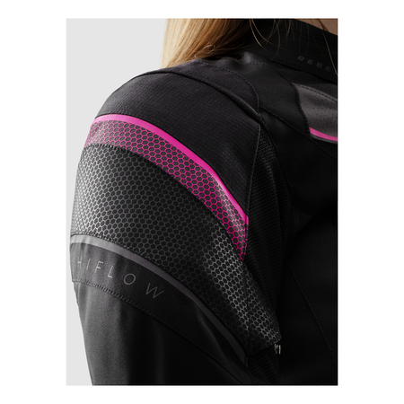 Kurtka tekstylna damska REBELHORN HIFLOW V LADY BLACK/GREY/FLUO PINK czarny szary różowy