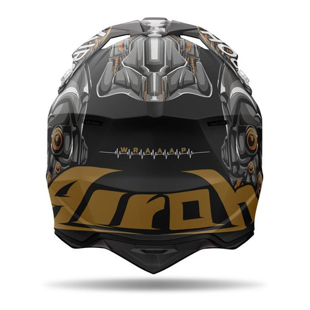 Kask cross AIROH WRAAAP CYBORG MATT czarny złoty