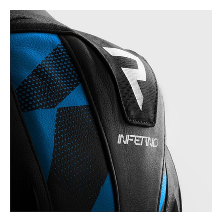 Kurtka skórzana REBELHORN INFERNO BLACK/BLUE/WHITE/RED