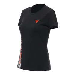 Koszulka T-shirt damski DAINESE LOGO LADY BLACK/FLUO RED