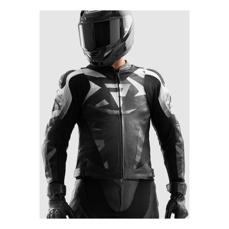 Kurtka skórzana REBELHORN INFERNO BLACK/WHITE czarny biały