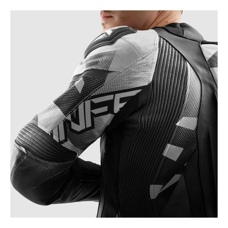 Kurtka skórzana REBELHORN INFERNO BLACK/WHITE