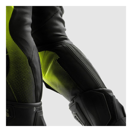 Spodnie skórzane REBELHORN INFERNO BLACK/WHITE/FLUO YELLOW