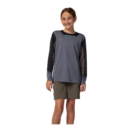 Koszulka rowerowa dziecięca FOX JUNIOR DEFEND Z DŁUGIM RĘKAWEM GRAPHITE