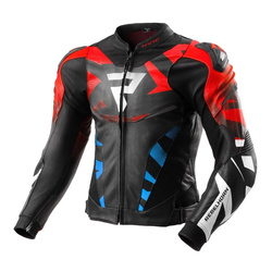 Kurtka skórzana REBELHORN INFERNO BLACK/BLUE/WHITE/RED