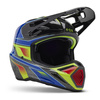 Kask cross FOX V3 RS CARBON ACRIC MULTI niebieski żółty fluo czerwony czarny