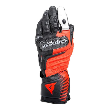 Rękawice sportowe DAINESE CARBON 4 LONG BLACK/FLO RED/WHITE czarny czerwony biały
