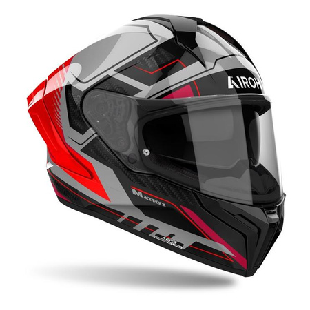Kask integralny AIROH MATRYX ROCKET RED GLOSS czerwony szary czarny