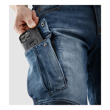 Jeansy motocyklowe REBELHORN VANDAL MONOLAYER WASHED BLUE niebieski