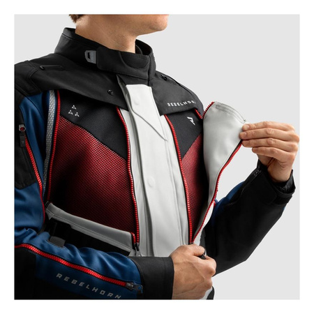 Kurtka tekstylna REBELHORN HARDY 3.0 BLUE/GREY/RED niebieski szary czerwony