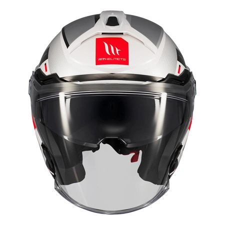 Kask otwarty MT COSMO SV SILENCE WHITE/SILVER biały srebrny czerwony